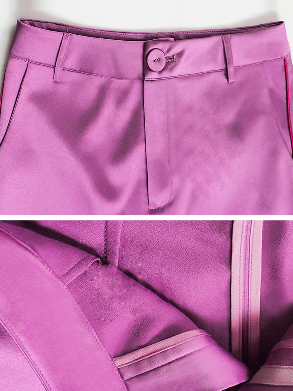 DALIDA Double-breasted Satin Blazer + Pants Matching Set in Pink - Image 11