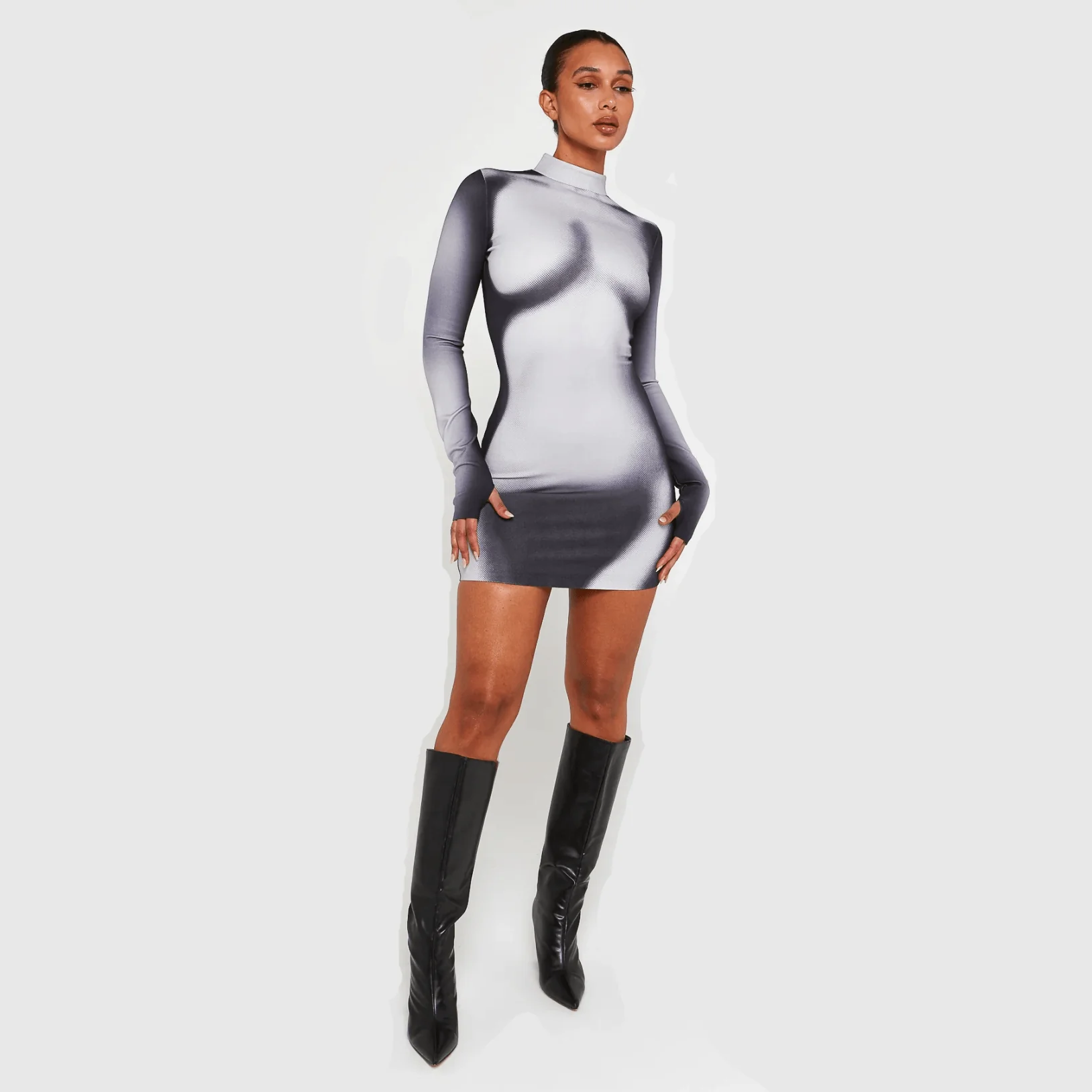 Dance With Her Body Printed Long Sleeve Mini Dress - Image 10