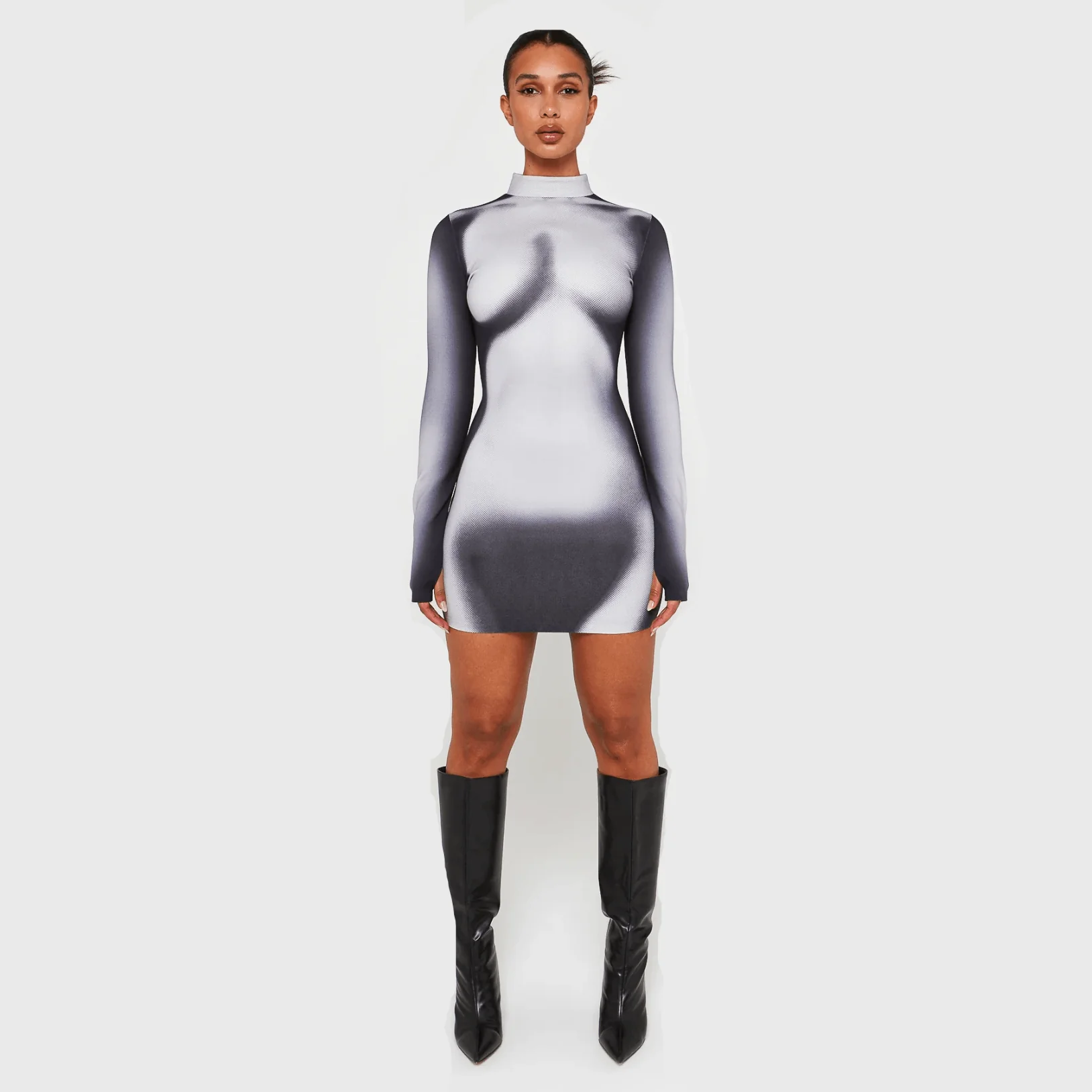 Dance With Her Body Printed Long Sleeve Mini Dress - Image 9