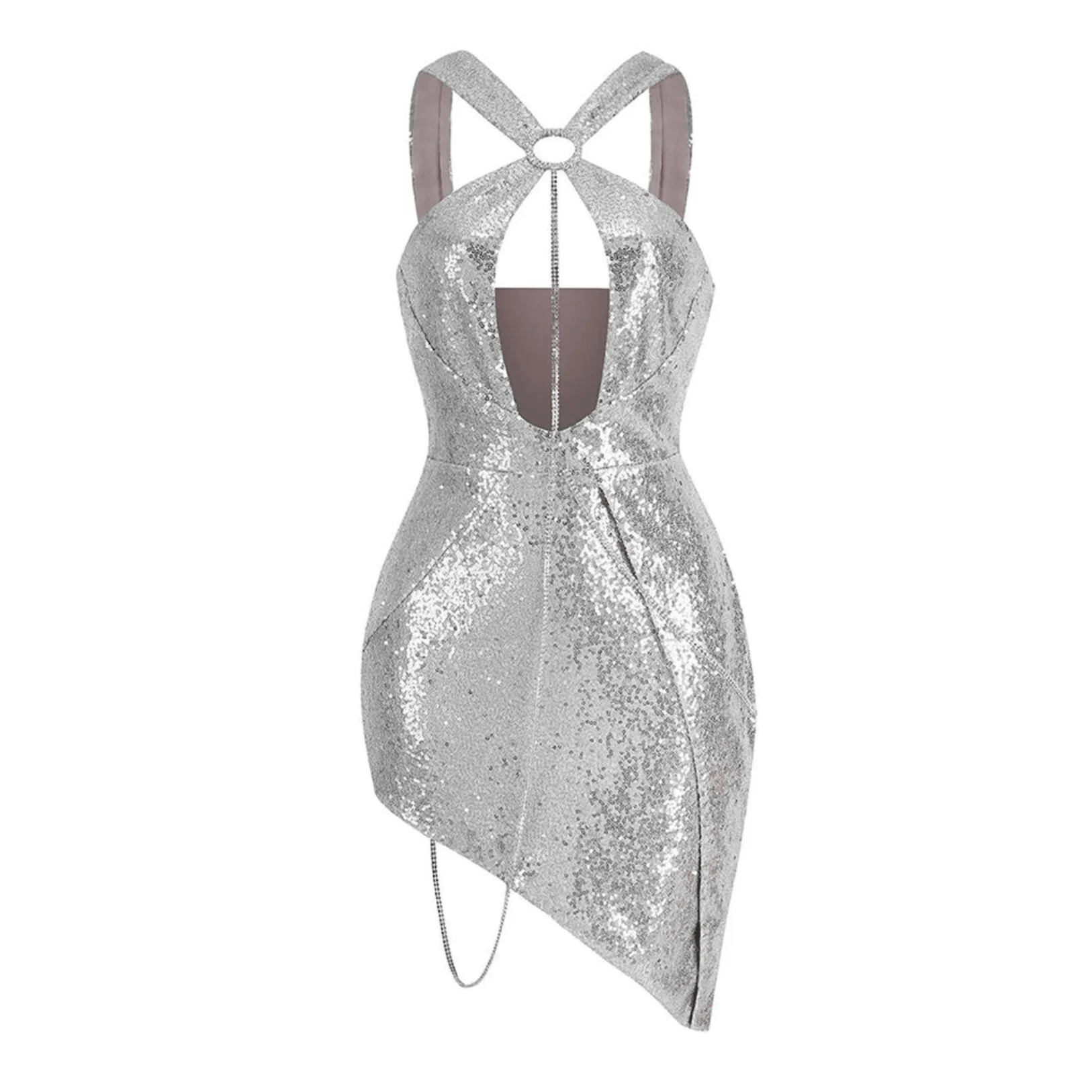 Dancing In Spain Sequin Diamond Chain Mini Dress - Image 7