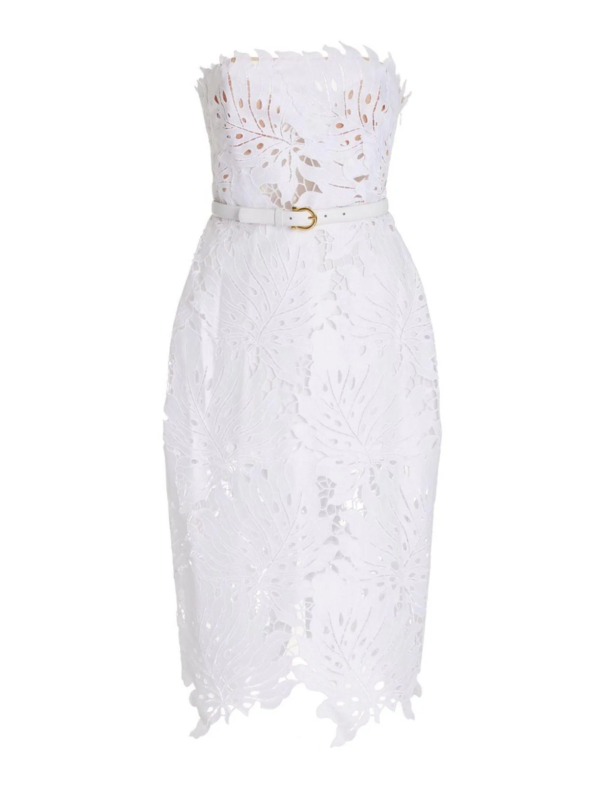 Despina White Lace Midi Dress - Image 6