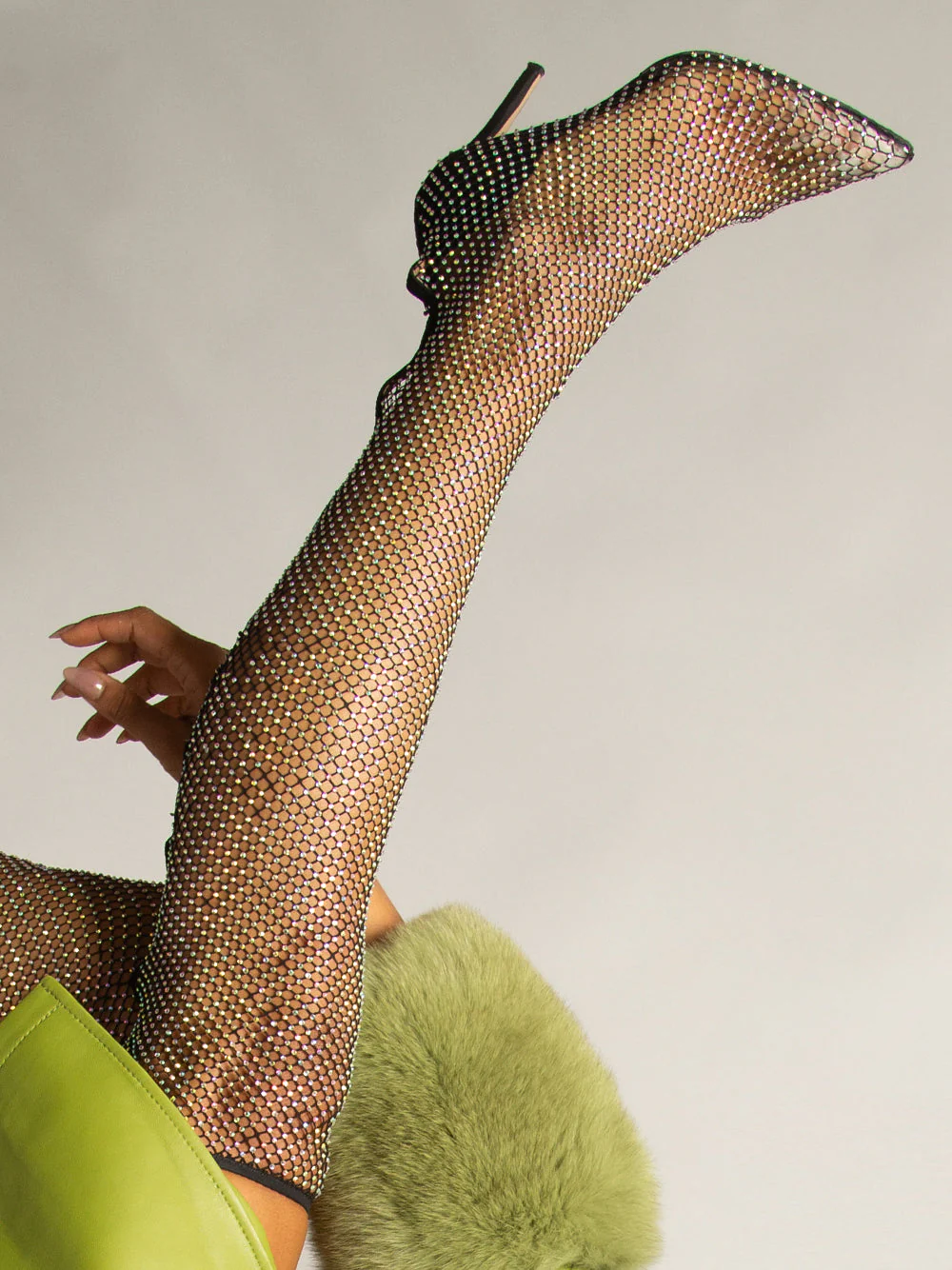 Diamante Detail Over The Knee Boot - Image 10