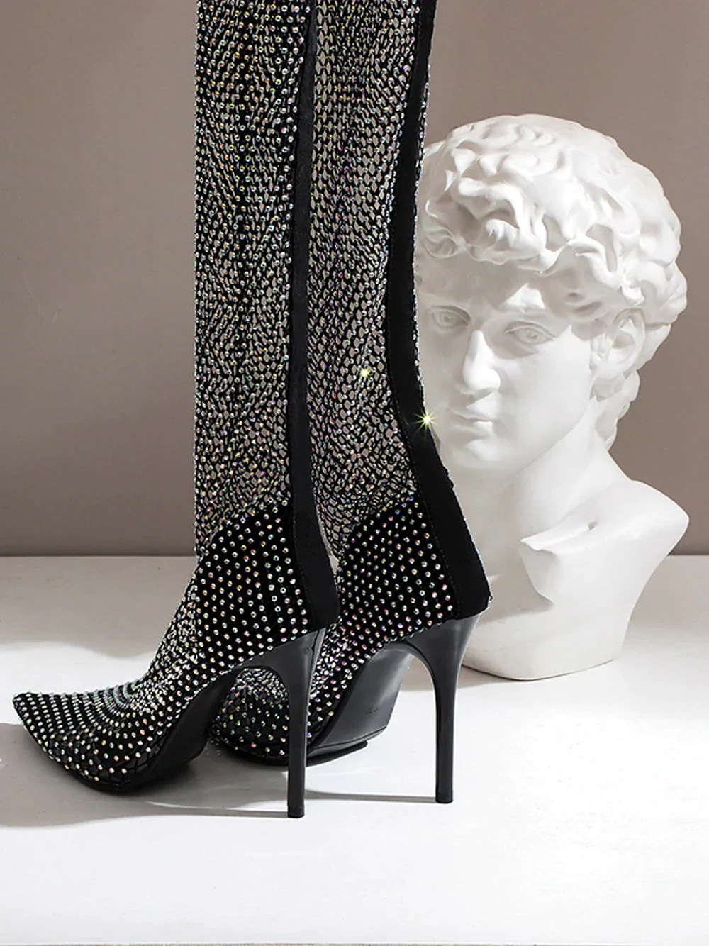 Diamante Detail Over The Knee Boot - Image 20