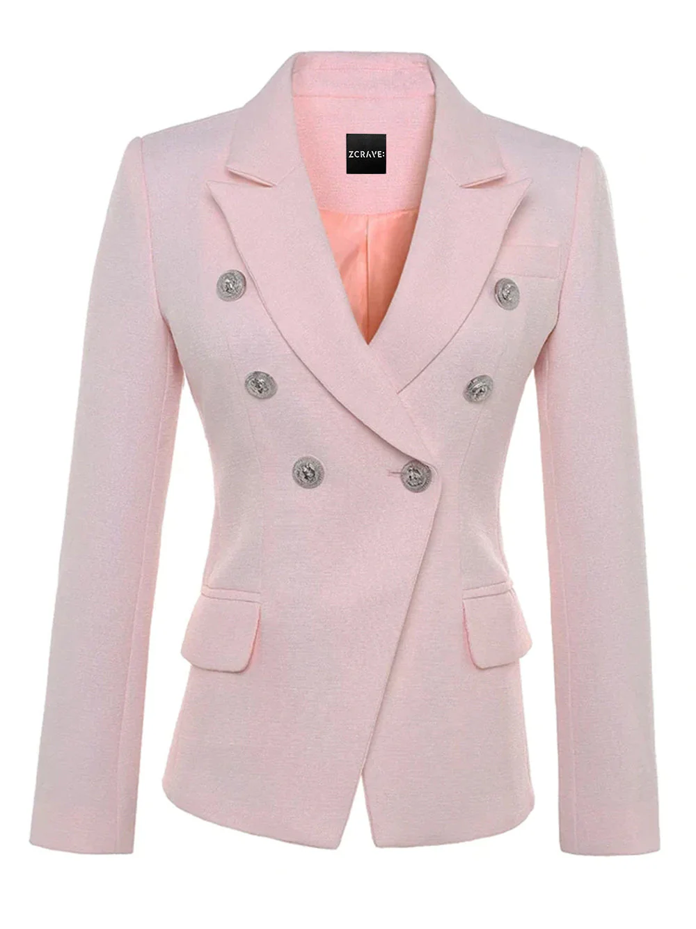 Double Breasted Blazer in Light Pink - Image 8