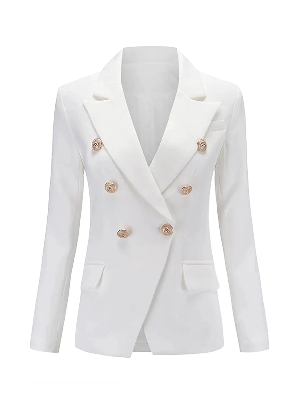 Double Breasted Blazer in White - Image 4