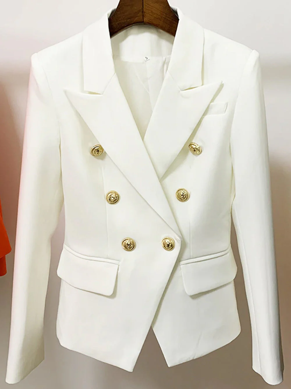 Double Breasted Blazer in White - Image 5