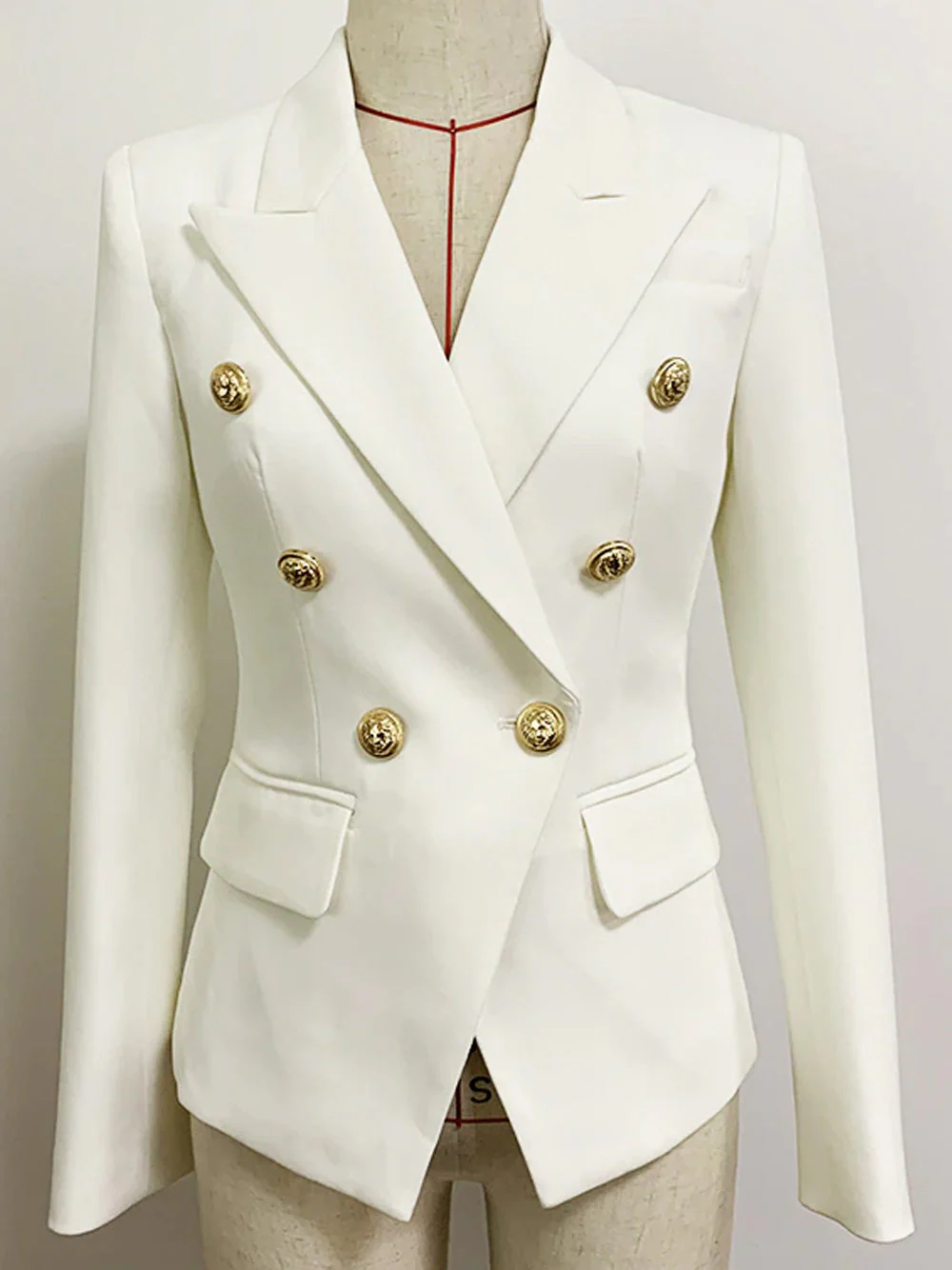 Double Breasted Blazer in White - Image 9