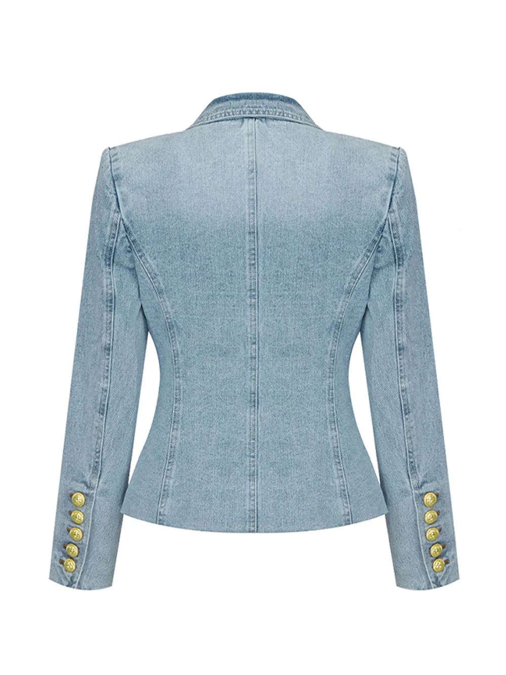 Double Breasted Denim Blazer - Image 10