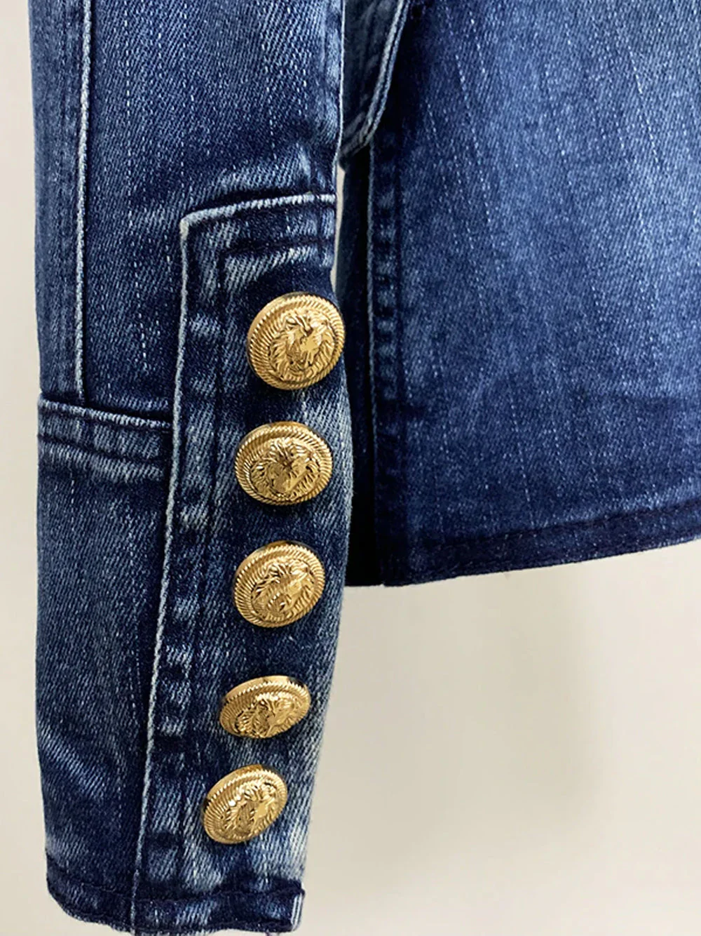 Double-Breasted Denim Blazer - Image 19