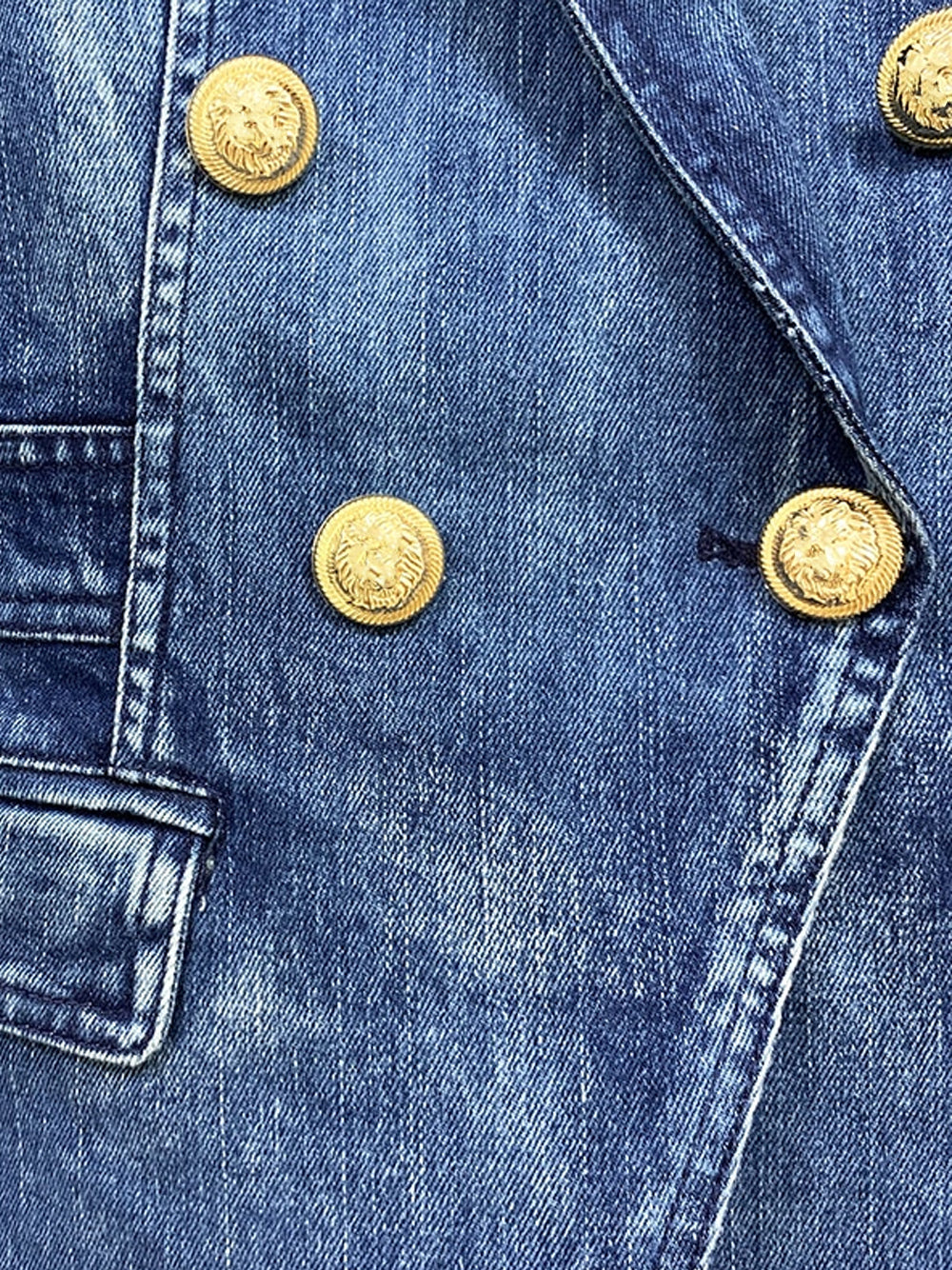 Double-Breasted Denim Blazer - Image 20