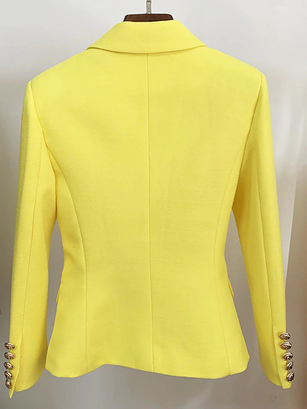 Double Breasted Textured Blazer in Yellow - Image 3
