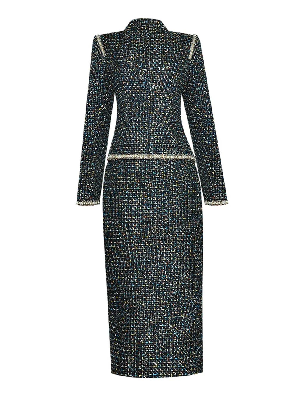 EILYNE Tweed Jacket & Skirt Set - Image 2