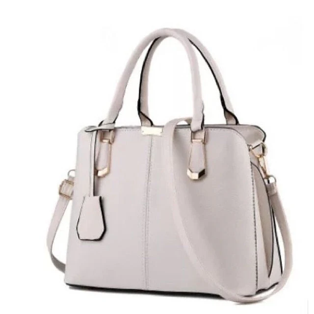 Elegant Faux Leather Structured Handbag Green - Image 7