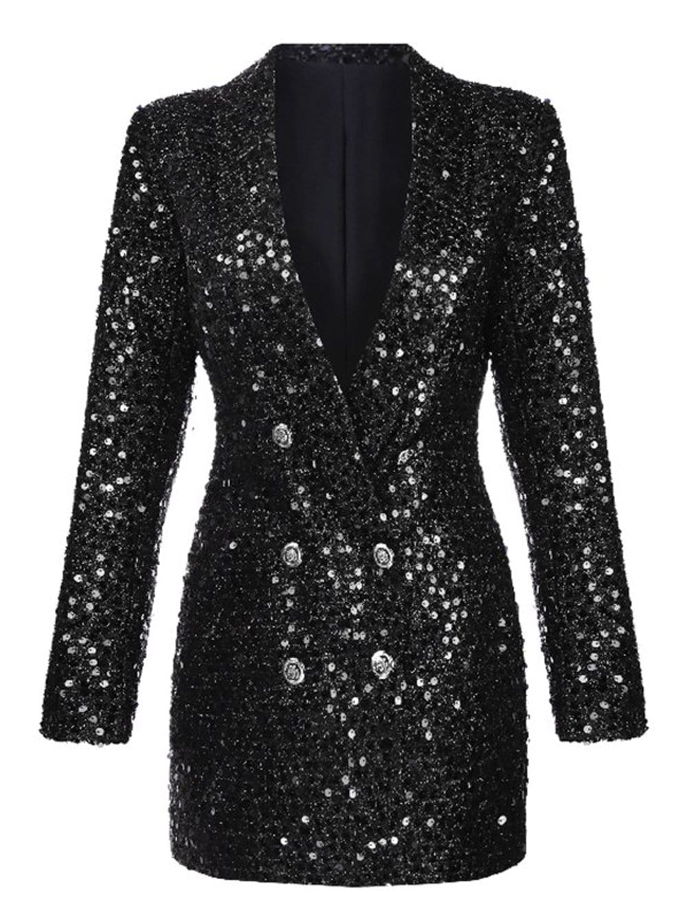 ELEMENTS Double-Breasted Sequins Blazer Dress - Image 5