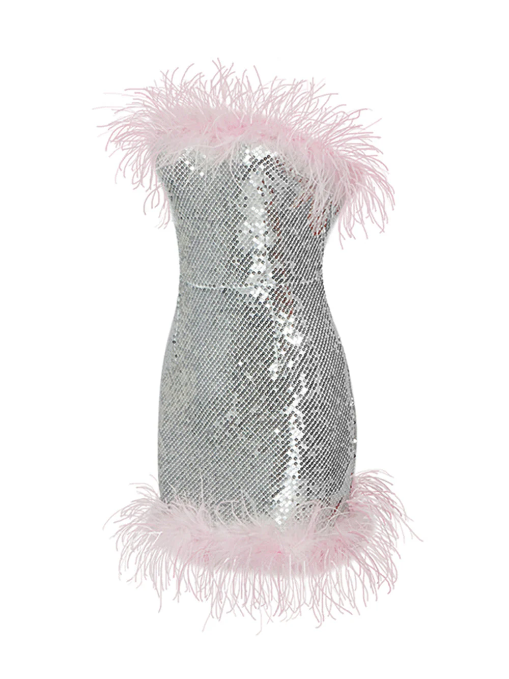ELVIRA Sequins w Feathers Mini Dress - Image 3