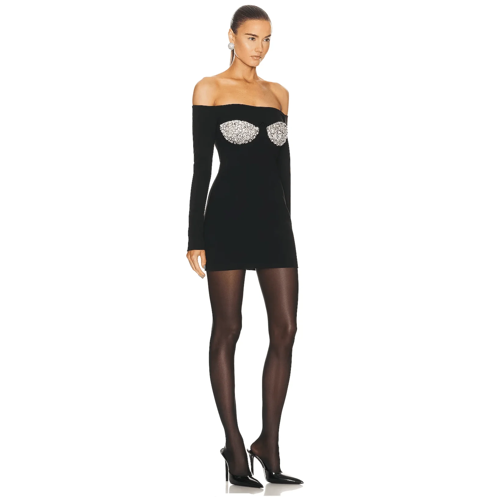 Envy You Off Shoulder Crystal Cup Mini Dress - Image 7