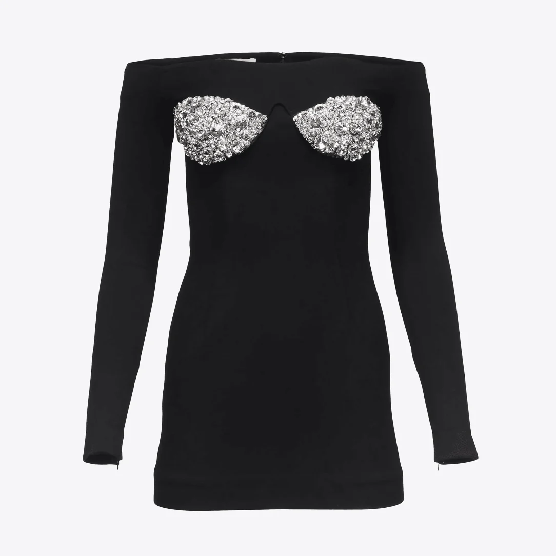 Envy You Off Shoulder Crystal Cup Mini Dress - Image 9