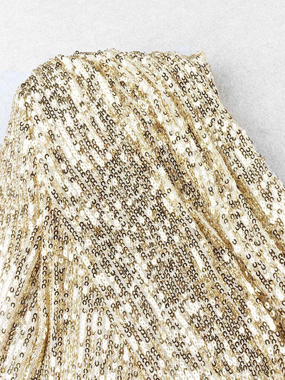 ETELLE Sequins One Shoulder Midi Dress in Gold - Image 8