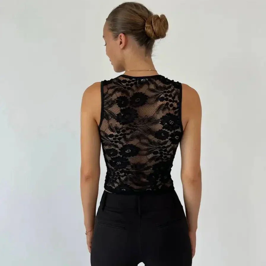 Ethereal Heights Sheer Floral Lace Top - Image 6