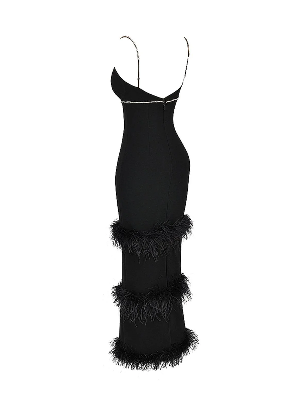 Evolet Rhinestone Feather Bandage Dress - Image 7