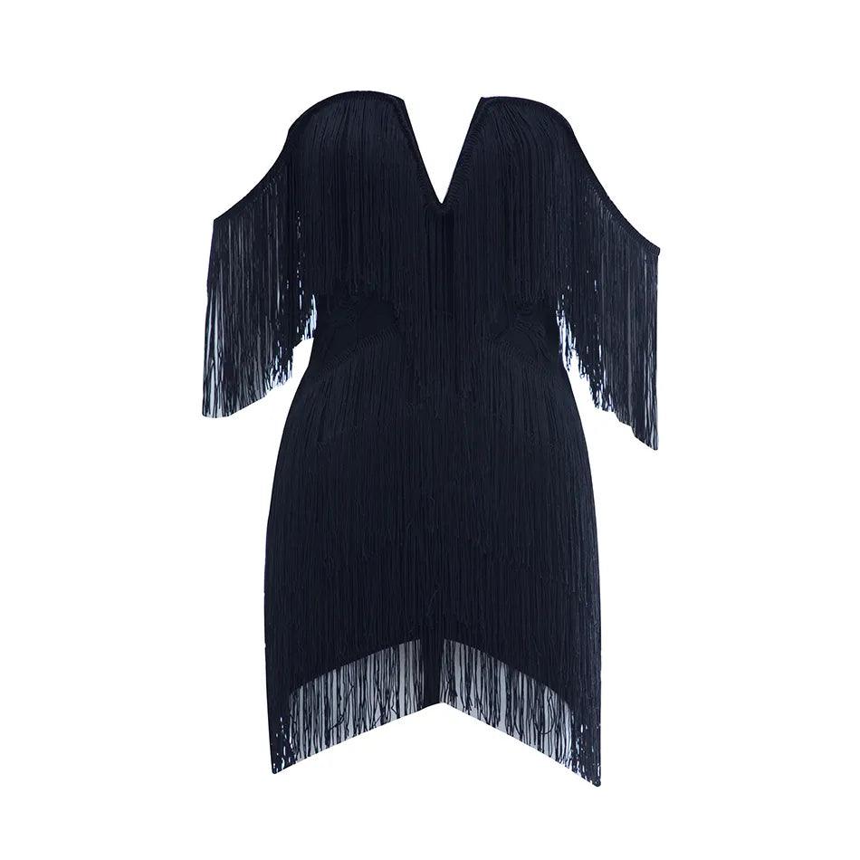 Exotic Cruise Tassel Off Shoulder Mini Dress - Image 5