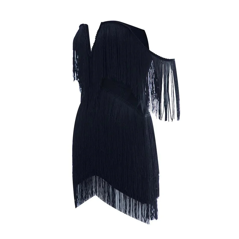Exotic Cruise Tassel Off Shoulder Mini Dress - Image 6