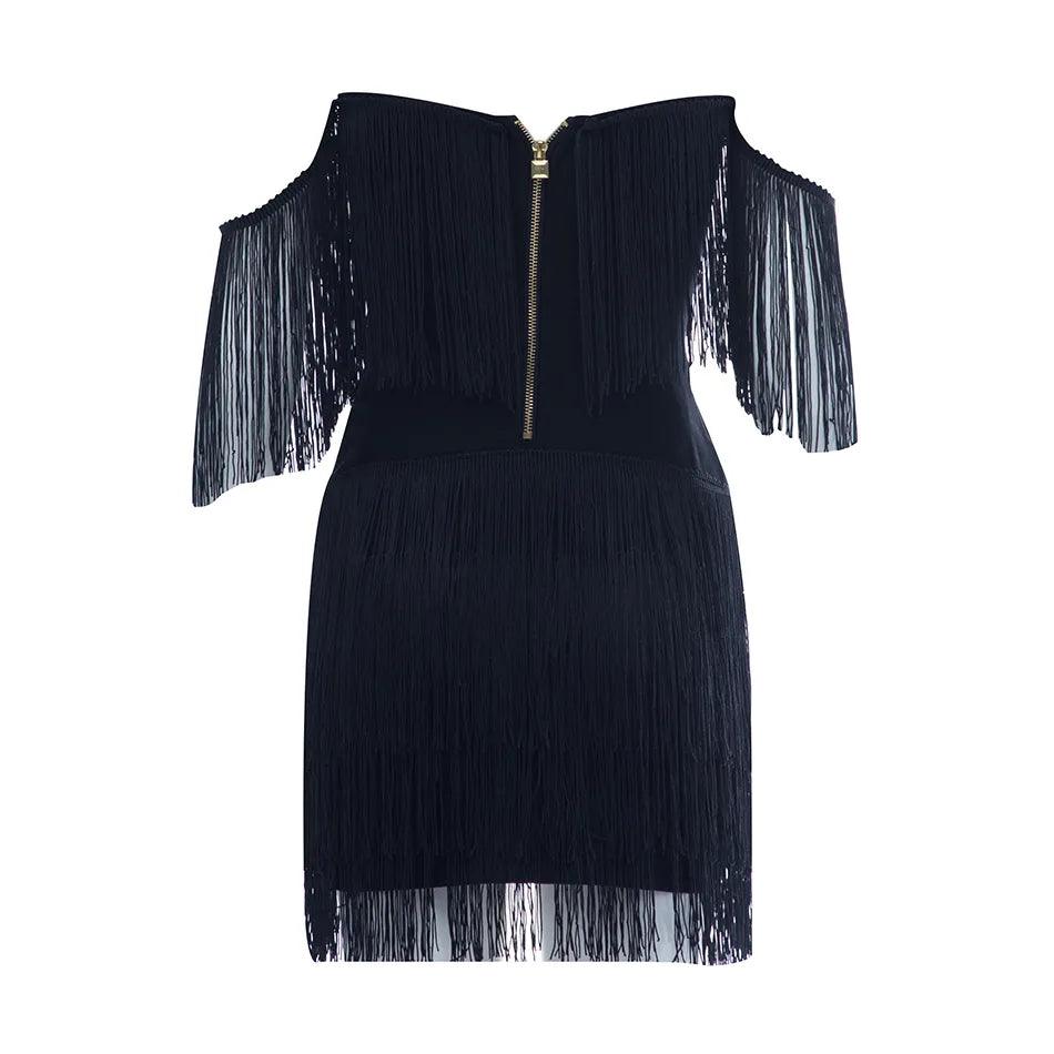 Exotic Cruise Tassel Off Shoulder Mini Dress - Image 7