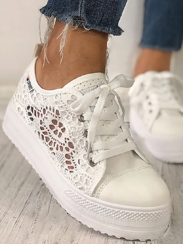 Eyelet Hollow Out Sneakers - Image 2