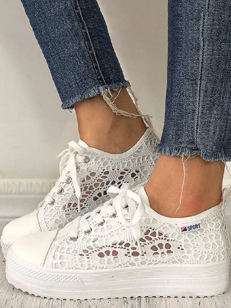 Eyelet Hollow Out Sneakers - Image 4