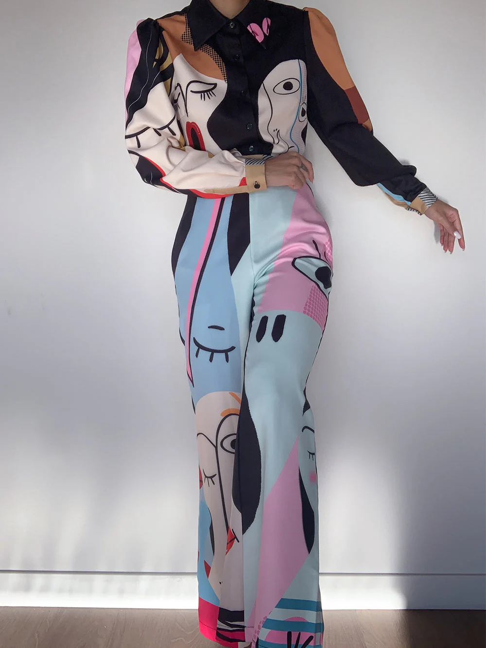 F3TISH Blouse & Pants Set in Black - Image 9