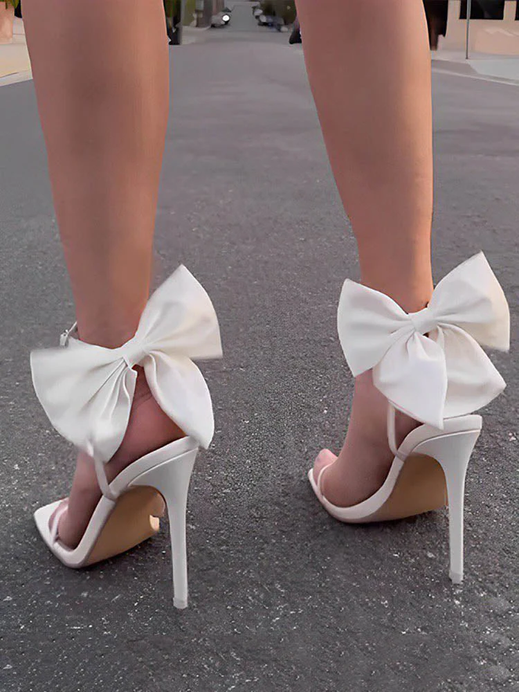 Fairytale Ankle Strap Bow Decor Heel - Image 7