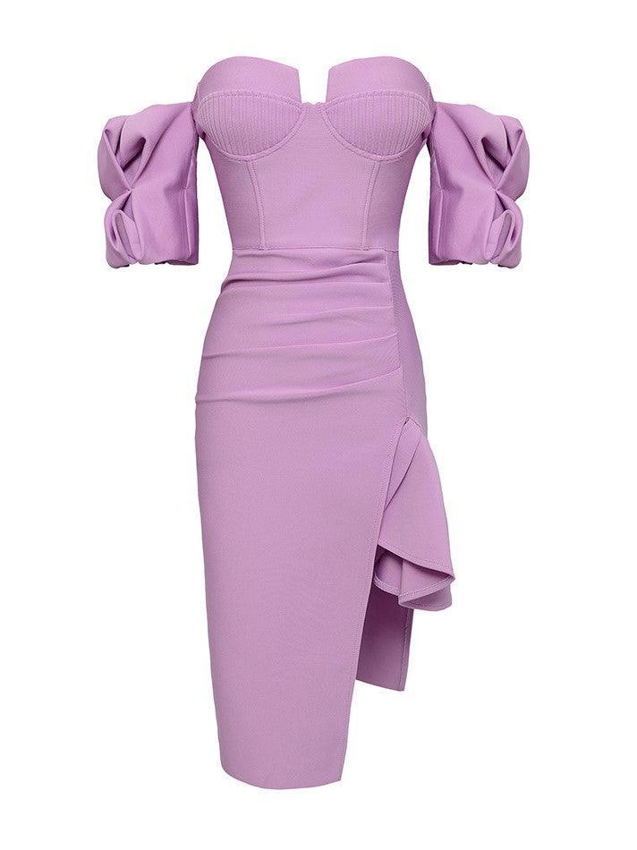 Fallon Off Shoulder Puff Sleeves Bandage Dress - Image 6