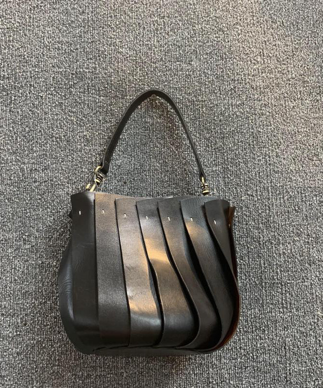 Fashion Black Calf Leather Satchel Handbag - Image 2