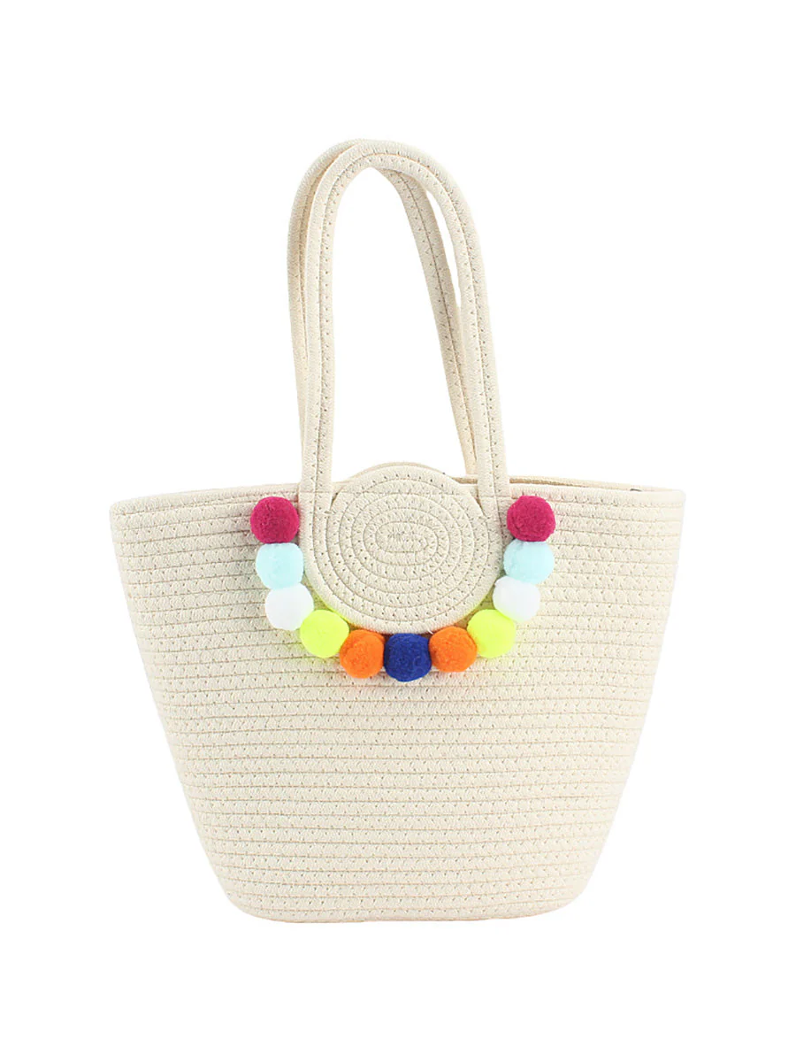 Fashion Pendant Shoulder Bag Ball Colorful Cotton - Image 2