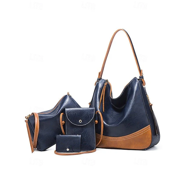 Faux Bag Set Handbag 4-Piece Leather Shoulder - Image 11