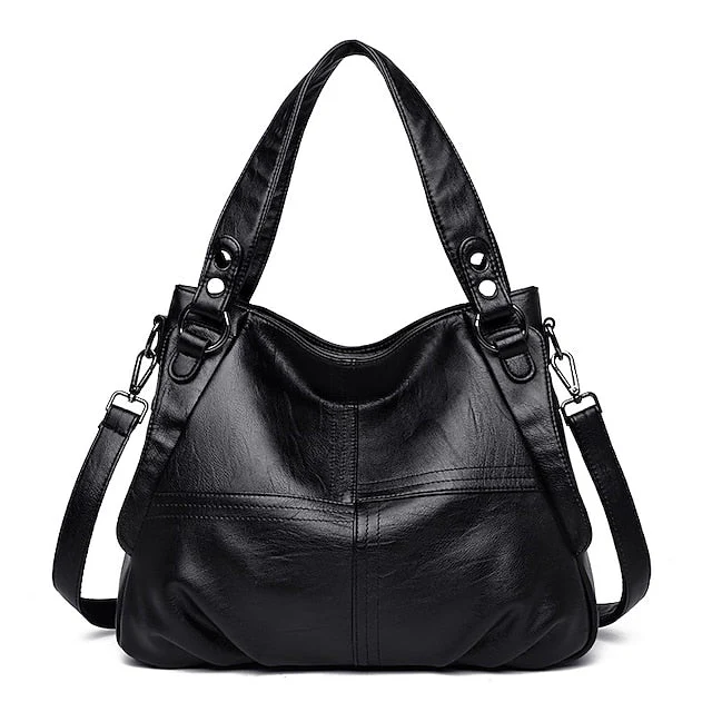 Faux Burgundy Shoulder Large Bag Leather - Image 10