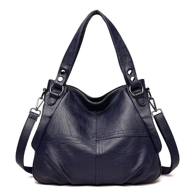 Faux Leather Burgundy Bag Large Shoulder - Image 12