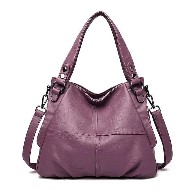 Faux Leather Burgundy Bag Large Shoulder - Image 16