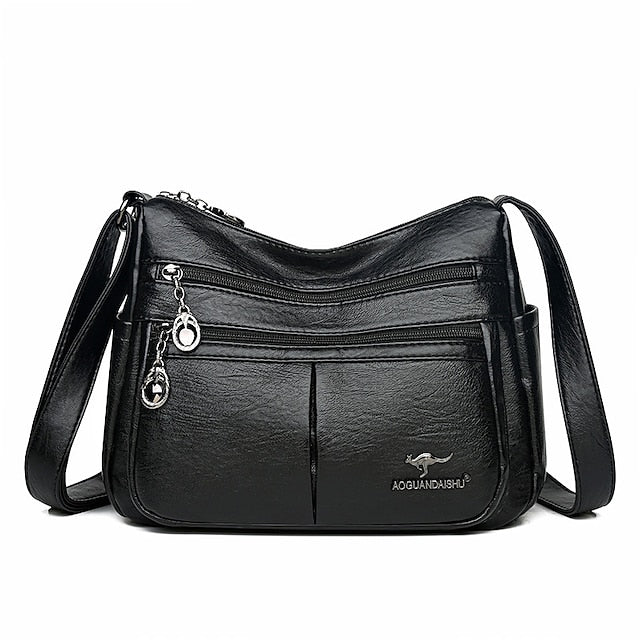 Faux Leather Shoulder Multi-Pocket - Crossbody Bag - Image 14