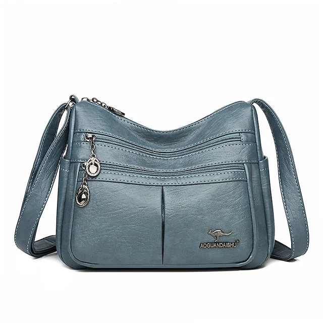 Faux Leather Shoulder Multi-Pocket - Crossbody Bag - Image 16