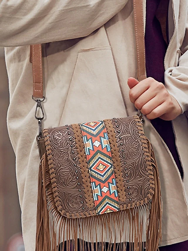 Faux Leather Shoulder Multi-Pocket - Crossbody Bag - Image 19