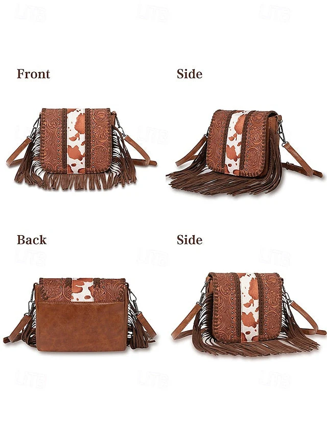 Faux Leather Shoulder Multi-Pocket - Crossbody Bag - Image 26