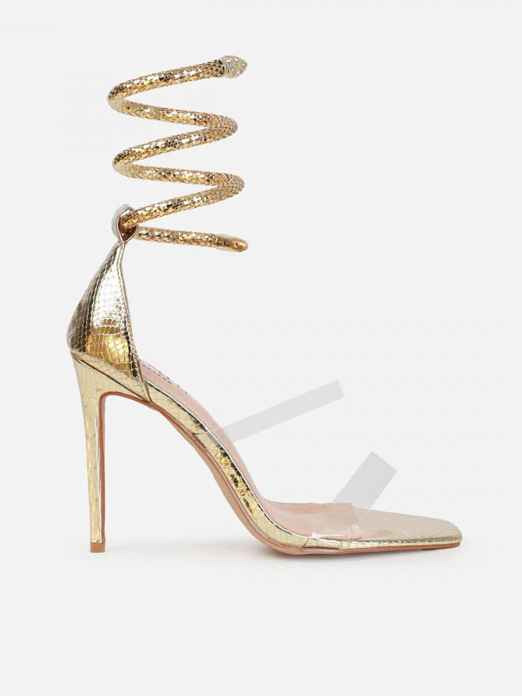 Faux Snake Cuff Stiletto Heels - Image 13