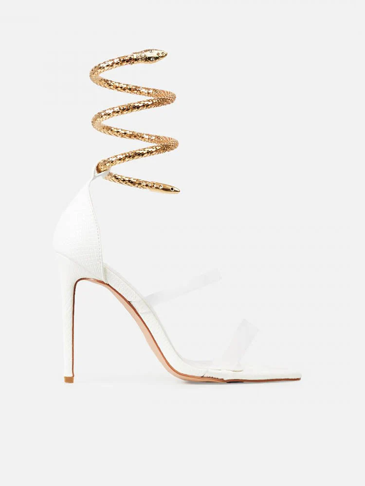 Faux Snake Cuff Stiletto Heels - Image 4