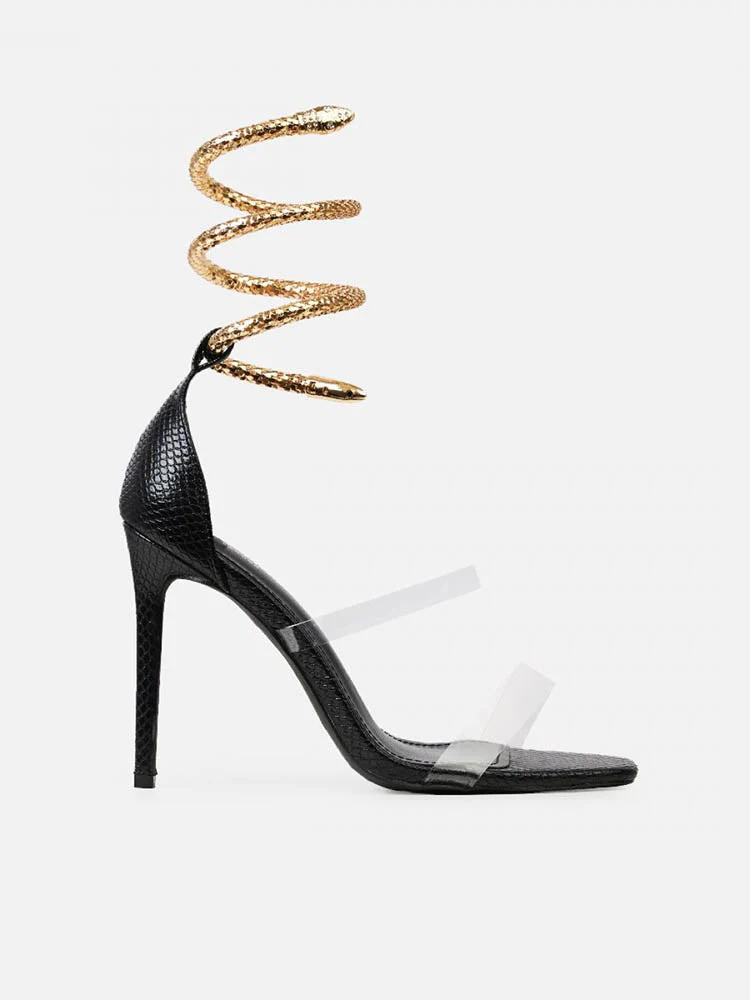 Faux Snake Cuff Stiletto Heels - Image 9