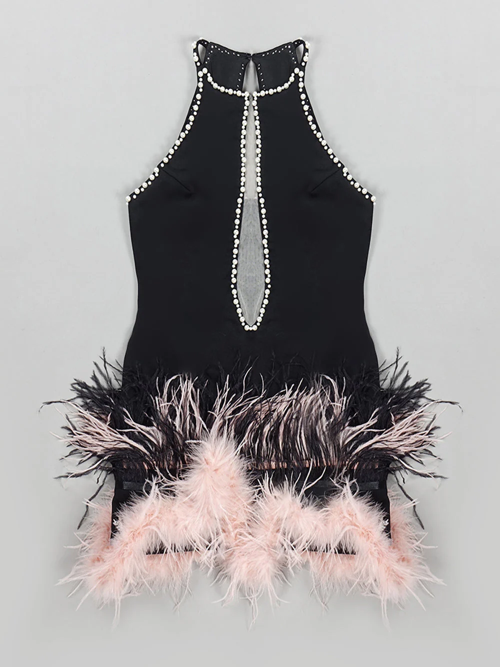 FERENE Feathers & Pearls Mini Dress - Image 8
