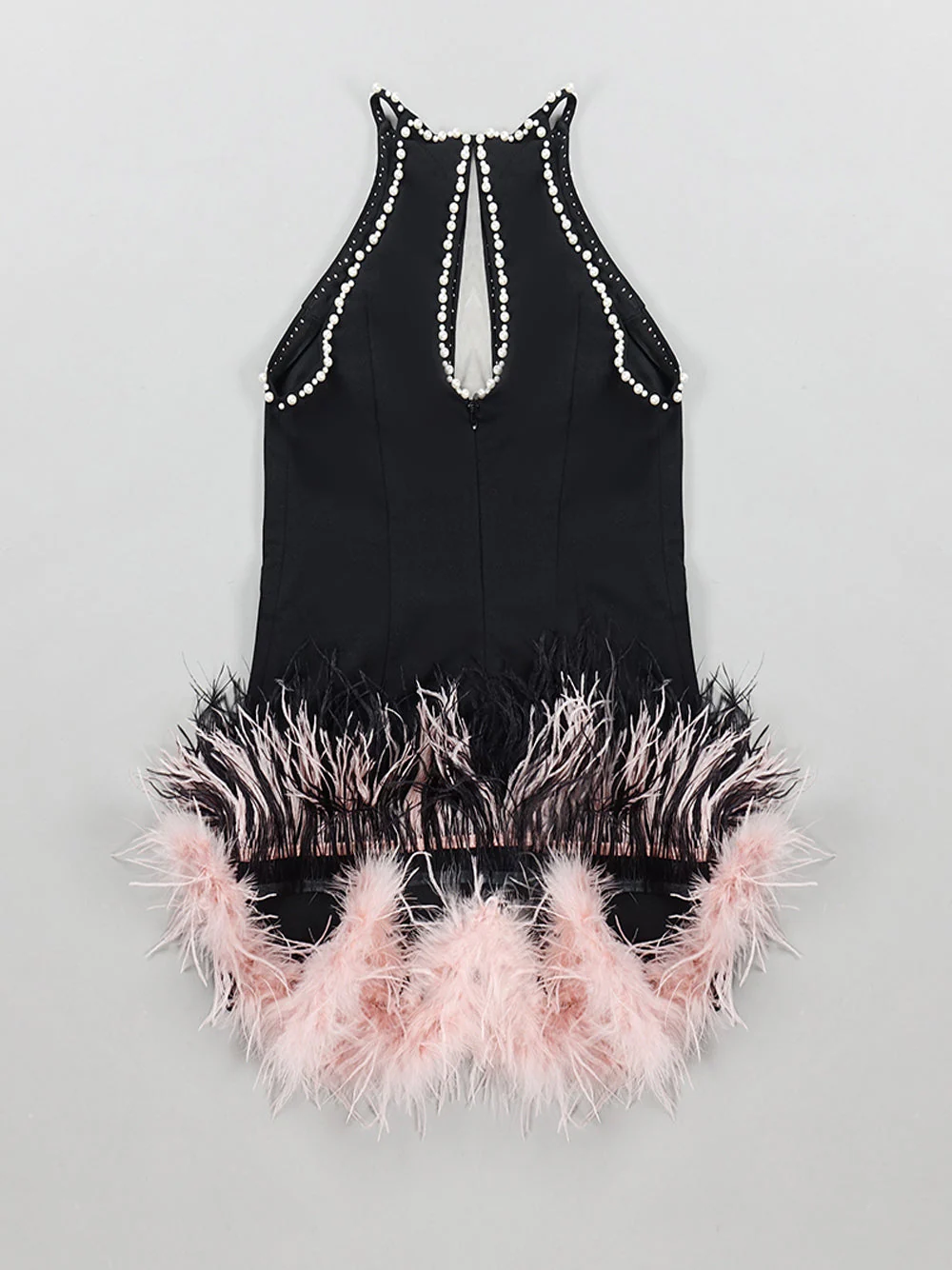 FERENE Feathers & Pearls Mini Dress - Image 9