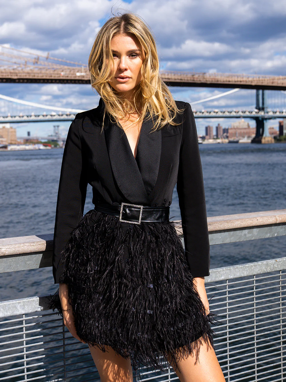 FIFTH AVE Feathers Mini Dress - Image 2