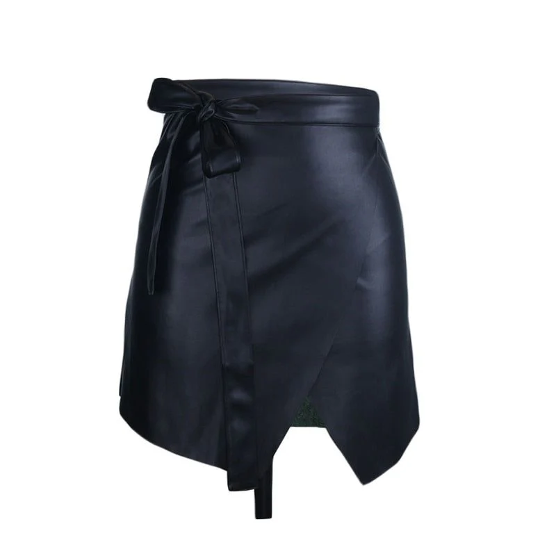 Flirt Wrap Faux Leather Mini Skirt - Image 8