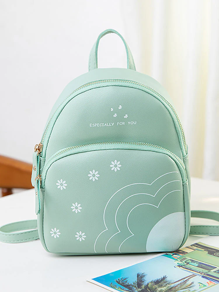Flower Letter Print Backpack - Image 6